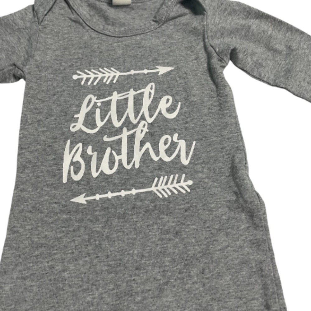 Gray and Maroon Little Brother Onesies - Picture 3 of 12